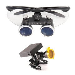 Dental Loupes Magnifier Lab Medical Magnification Binocular 2.5/3.5x420 Headlight Headlamp 5W Cloth Case