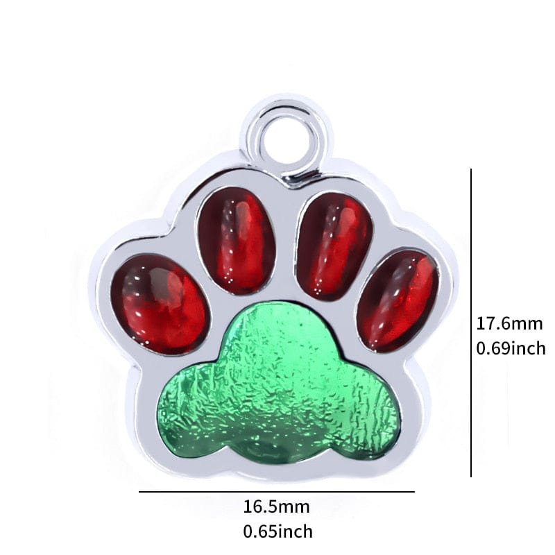 Personalized Dog Cat Tags Engraved Cat Dog Puppy Pet ID Name Collar Tag Pendant Pet Accessories Paw Glitter Pendant - Wowza