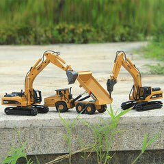 HUINA Alloy Diecast Excavator 1:50 Engineering Construction Model Bulldozer Metal Truck for Boys Birthday Gift Toy Cars