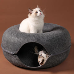 Cats House Basket Natural Felt Pet Cat Cave Beds Nest Funny Round Egg-Type with Cushion Mat For Small Dogs Puppy Pets Supplies