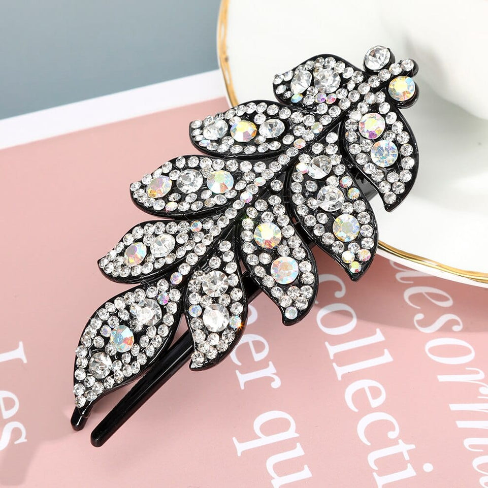 Rhinestone Hairpin Flower Leaf Butterfly Duckbill Hair Claws Retro Hair Clips Accessories For Women Shinning Ponytail Headwear