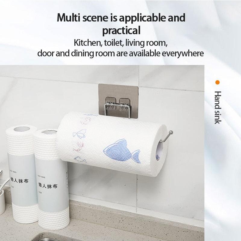 1/2pcs Hanging Toilet Paper Holder Roll Paper Holder Bathroom Towel Rack Stand Kitchen Stand Paper Rack Home Storage Racks - Wowza
