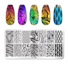 PICT YOU 12*6cm Nail Art Templates Stamping Plate Design Flower Animal Glass Temperature Lace Stamp Templates Plates Image