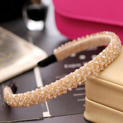 Girls Shiny Luxury Rhinestone Hair Band High Quality Diamond Pearls Hair Hoop Accessories for Women Crystal Headbands Ornaments