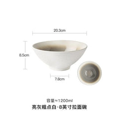 Japanese Ramen Bowl Ceramic Bowl Household Salad Bowl Creative Specialty Restaurant Tableware - Wowza