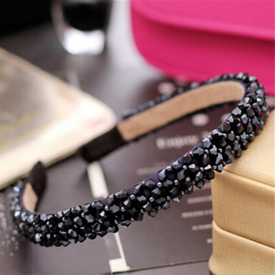 Girls Shiny Luxury Rhinestone Hair Band High Quality Diamond Pearls Hair Hoop Accessories for Women Crystal Headbands Ornaments