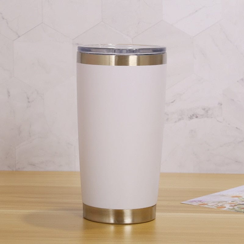 20oz Thermal Beer Mug Cups Stainless Steel Coffee Thermos Water Bottle Vacuum Insulated Leakproof With Lids Tumbler - Wowza