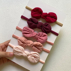 5Pcs/Set Baby Headband Bows For Girls Headbands Children Elastic Hair Bands New Born Hairband Soft Toddler Cute Accessories