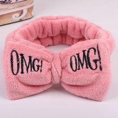 New Letter "OMG" Coral Fleece Soft Bow Headbands for women Girls Cute Hair Holder Hairbands Hair Bands Headwear Hair Accessories