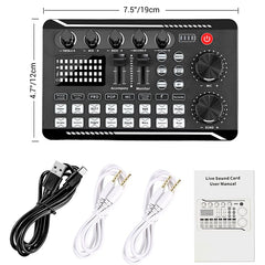 Mixing Desk Sound Card and Audio Interface with DJ Mixer Effects and Voice Changer,Bluetooth Stereo Audio for Youtube Streaming