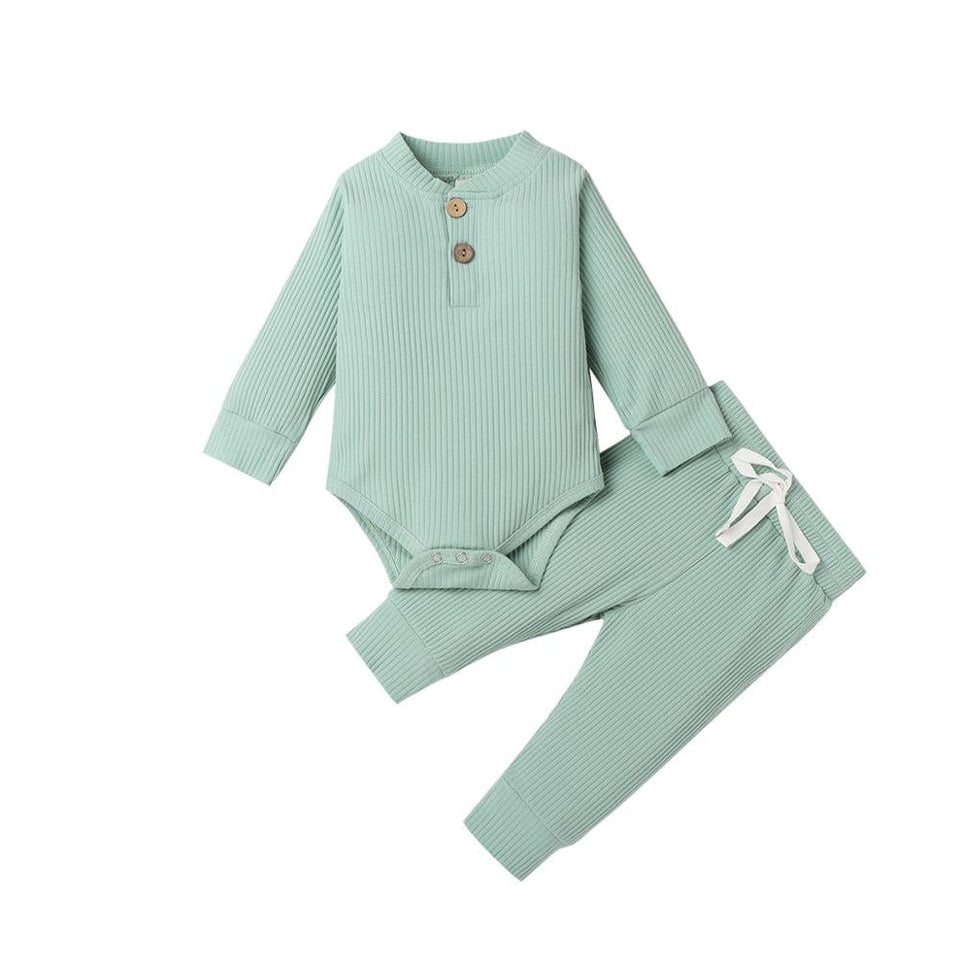 16 Colors Baby Outfits Solid Sets Infant Toddler Newborn Girls Boys Autumn Winter Baby Girl Boy Long Sleeve Romper Pants 0-24M
