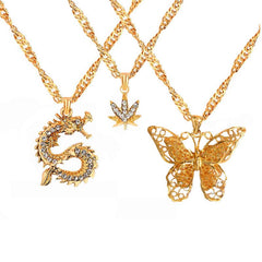 Bohemian Multilayer Necklaces For Women Men Butterfly Portrait Coin Cross Crystal Chokers Necklace Trendy New Jewelry Gifts