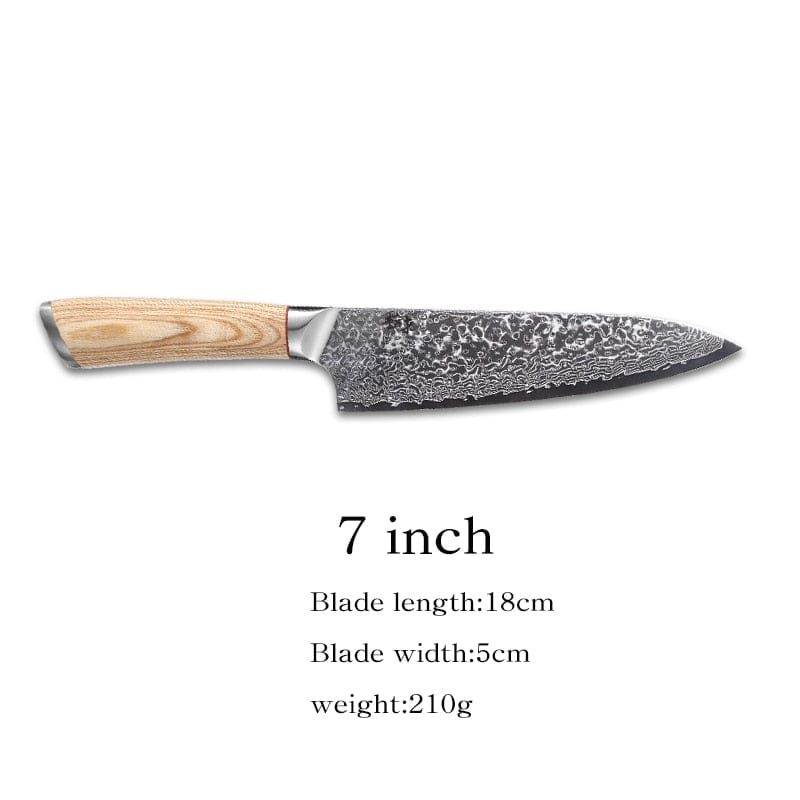 67-layer steel V gold 10 Damascus kitchen knife chef Gyuto Santoku Cleaver Paring Steak Slicing Utility Boning Salmon - Wowza