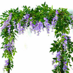 2x 7FT Artificial Wisteria Vine Garland Plants Foliage Trailing Flower flowers Outdoor home office hotel decor