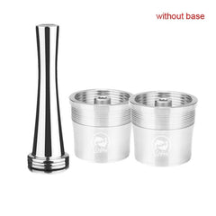 ICafilas Stainless Steel Reusable Illy Coffee Filter Tamper Set Refillable Capsules Pod Tamper For ILLY X9 X8 X7.1 Y5 Y3 Y1.1