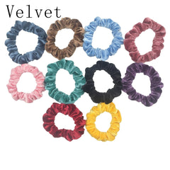 Scrunchies Set Hair Accessories Velvet Chiffon ties band Sequins organza Ponytail Holder Headwear No Crease Leopard Solid  10pcs