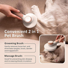 Pet Cat Hair Shedding Comb Button 256 Needle Massage Combs Dog Hair Remover Pet Dog Cat Brush Grooming Tool Furmins Pet Supplies