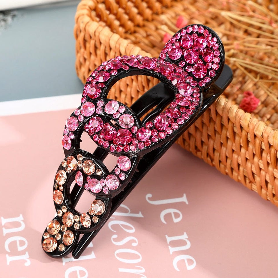 Rhinestone Hairpin Flower Leaf Butterfly Duckbill Hair Claws Retro Hair Clips Accessories For Women Shinning Ponytail Headwear