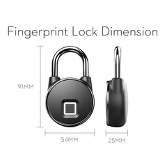 Tuya Smart Lock Fingerprint Padlock Smart Padlock Cabinet Lock Dormitory Anti-Theft Lock USB Rechargeable Security Keyless Lock