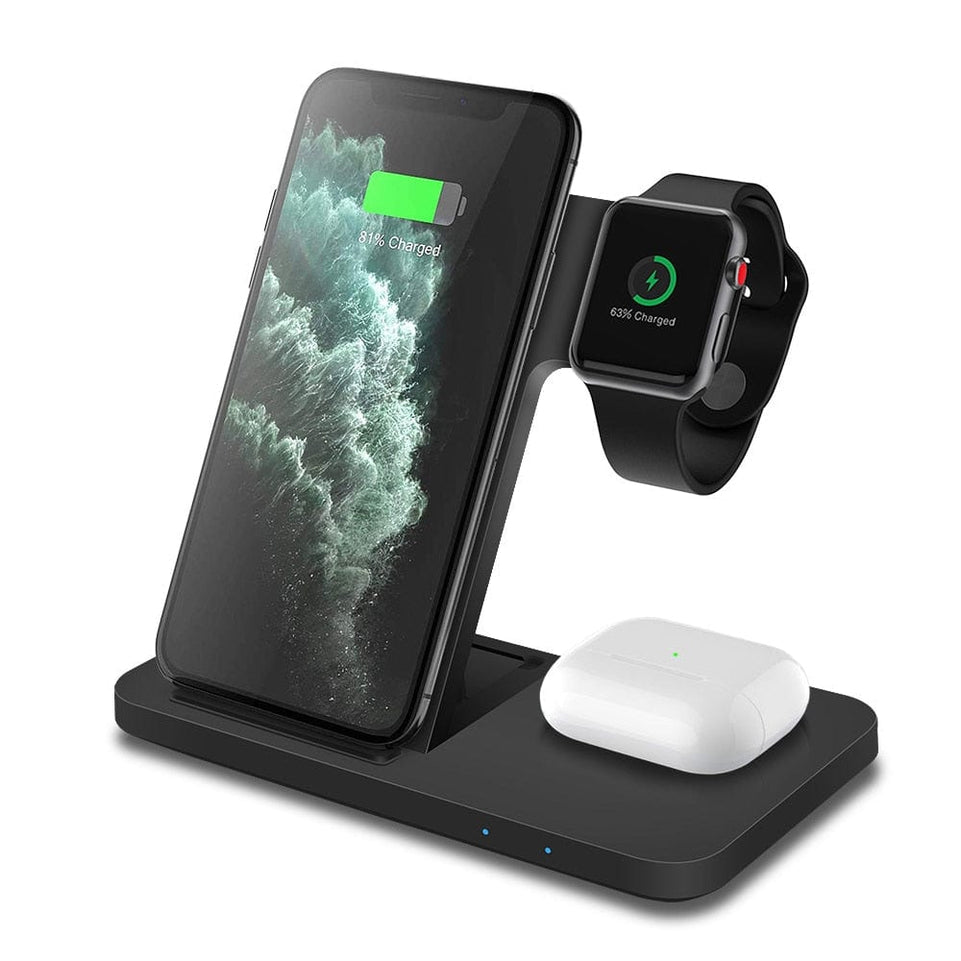 3 in 1 15W Fast Wireless Charger Pad Dock Station For iPhone 14 13 12 11 Pro Max XS XR X 8 Apple Watch 8 7 SE 6 5 AirPods 3 Pro