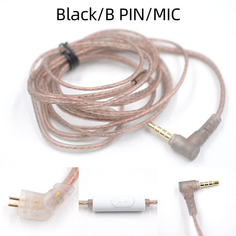 KZ ZS10 ZSN ZEX PRO In Ear Cable High-Purity Oxygen-Free Copper Twisted Upgrade Cable 2pin Cable For KZ ZEX Silver plated Cable