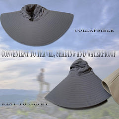 K114Panama Men's Hat Big Brim Bucket Hat Fashionable Outdoor Climbing Fishing Hat Sunscreen Mesh Breathable Cap Summer