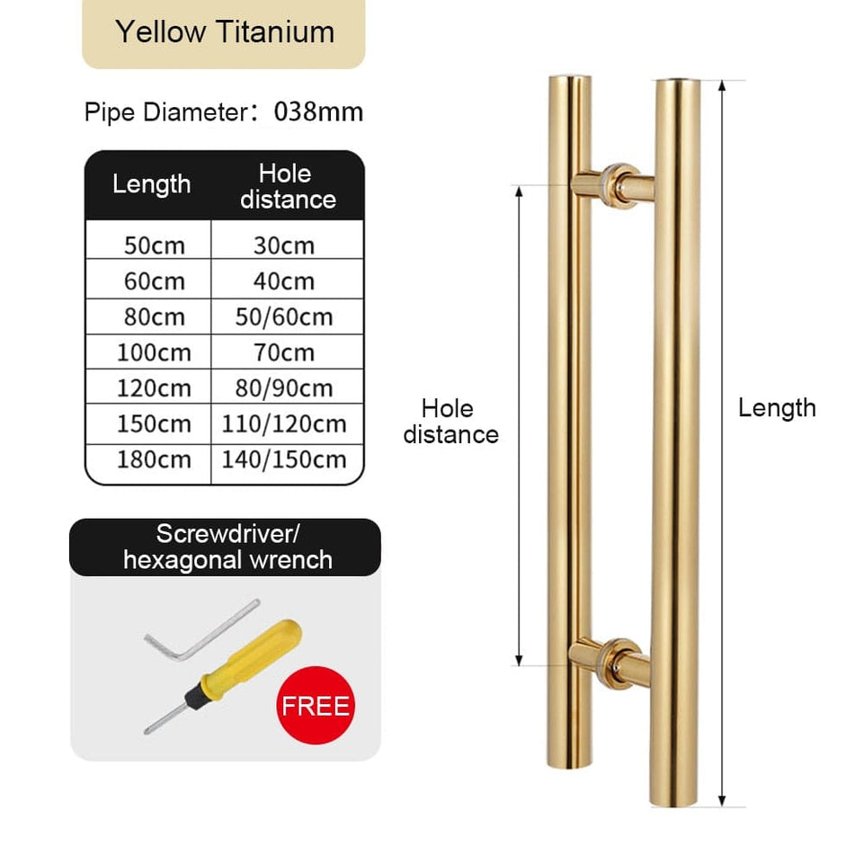 JACHOR Oval Shape Glass Door Handles Stainless Steel Barn Doors Pull Handle Set Shower Door Hardware Fittings