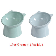 2Pcs/set Cat Bowl 45°Neck Protector High Foot Dog Bowl Cat Food Water Bowl Cute Binaural Pet Feeding Cup Feeder Bowls