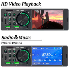 Car Radio Audio 1 din 4.1” Touch Screen Bluetooth Stereo Mp3/Mp5 Player FM Receiver With Colorful Lights Remote Control