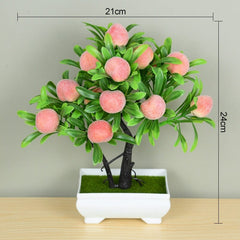 Artificial Plants Potted Green Bonsai Small Tree Grass Plants Pot Ornament Fake Flowers for Home Garden Decoration Wedding Party