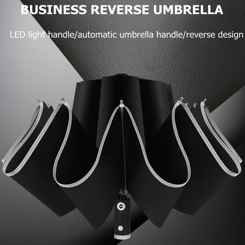 UV Automatic Umbrella With Reflective Strip Rain Wind Resistant Trip Sun Reverse Umbrellas Folding Umbrella
