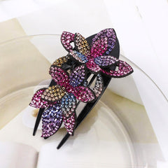 Rhinestone Hairpin Flower Leaf Butterfly Duckbill Hair Claws Retro Hair Clips Accessories For Women Shinning Ponytail Headwear