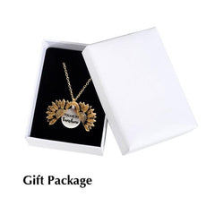 Vintage Sunflower Locket Pendant Necklace Bohemia female Open Engrave letter Necklaces Lover Gift