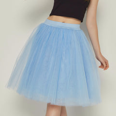 Quality 5 Layers Fashion Tulle Skirt Pleated TUTU Skirts Womens Lolita Petticoat Bridesmaids Midi Skirt Jupe Saias faldas