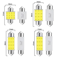 10 PCS C5W LED Bulb C10W Festoon 31/36/39/41/42mm 12V COB 7000K White Car Interior Dome Reading Lights Trunk License Plate Lamp