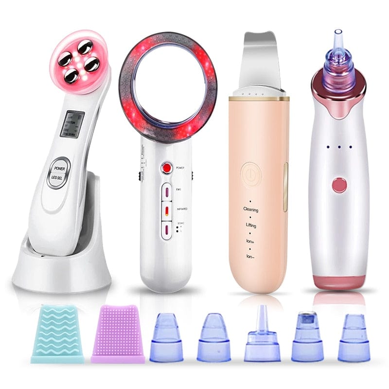 Ultrasonic Skin Scrubber Face Massager EMS Mesotherapy RF Radio Frequency Facial Beauty Blackhead Remover Ultrasoic Infrared