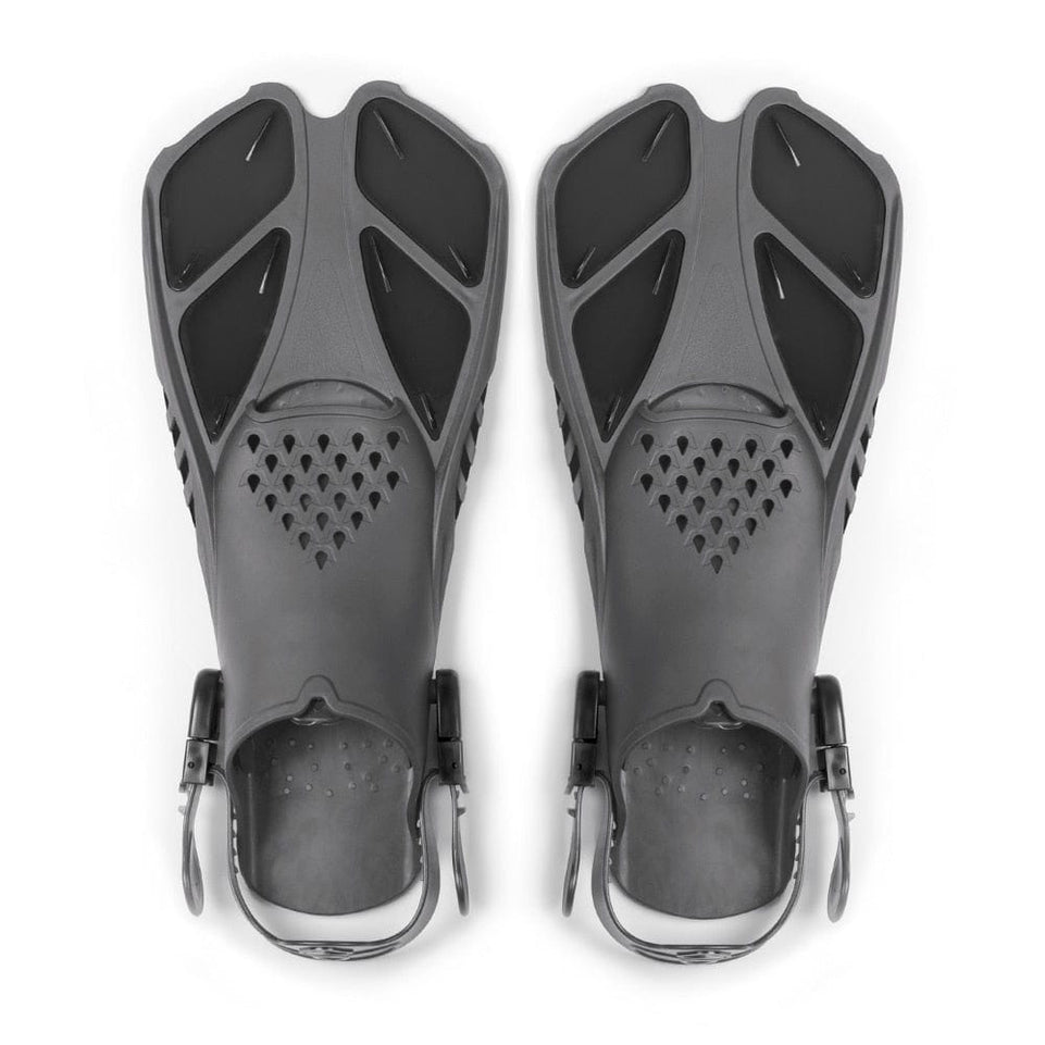 COPOZZ Adjustable Short Adult Snorkel Foot Swimming Flippers Fins Beginner Water Sports Equipment Portable Diving Flippers Men