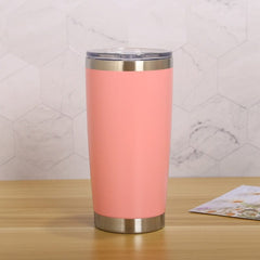 20oz Thermal Beer Mug Cups Stainless Steel Coffee Thermos Water Bottle Vacuum Insulated Leakproof With Lids Tumbler - Wowza