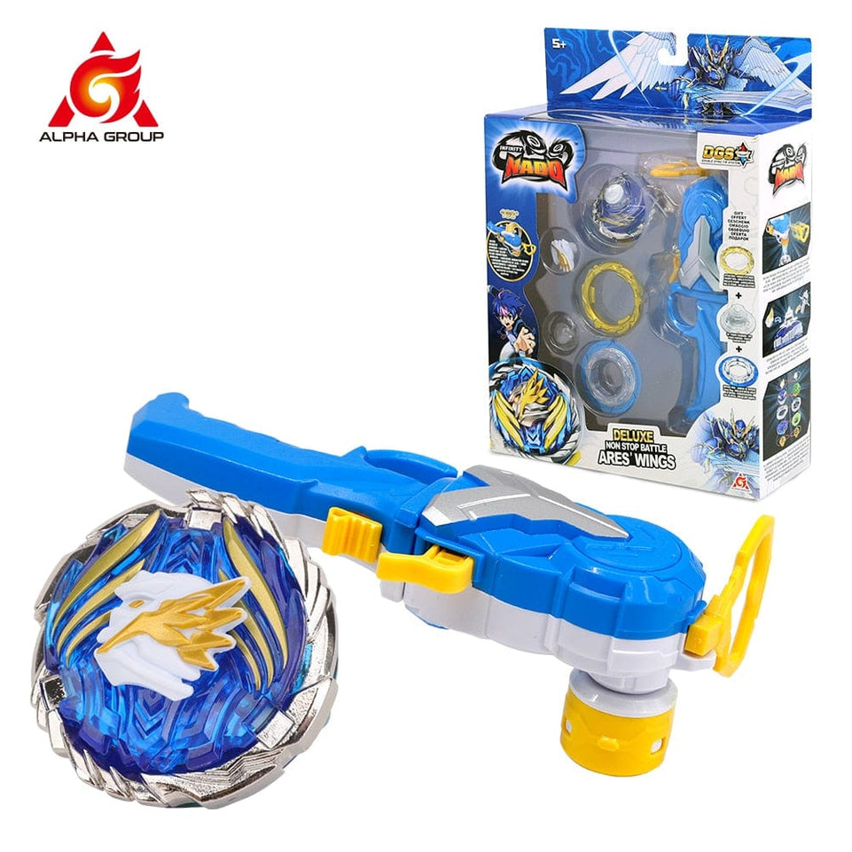 Infinity Nado 5 Deluxe Advanced Series Non Stop Battle Set Metal Spinning Top Gyro With Magnetic Launcher Anime Kid Toy