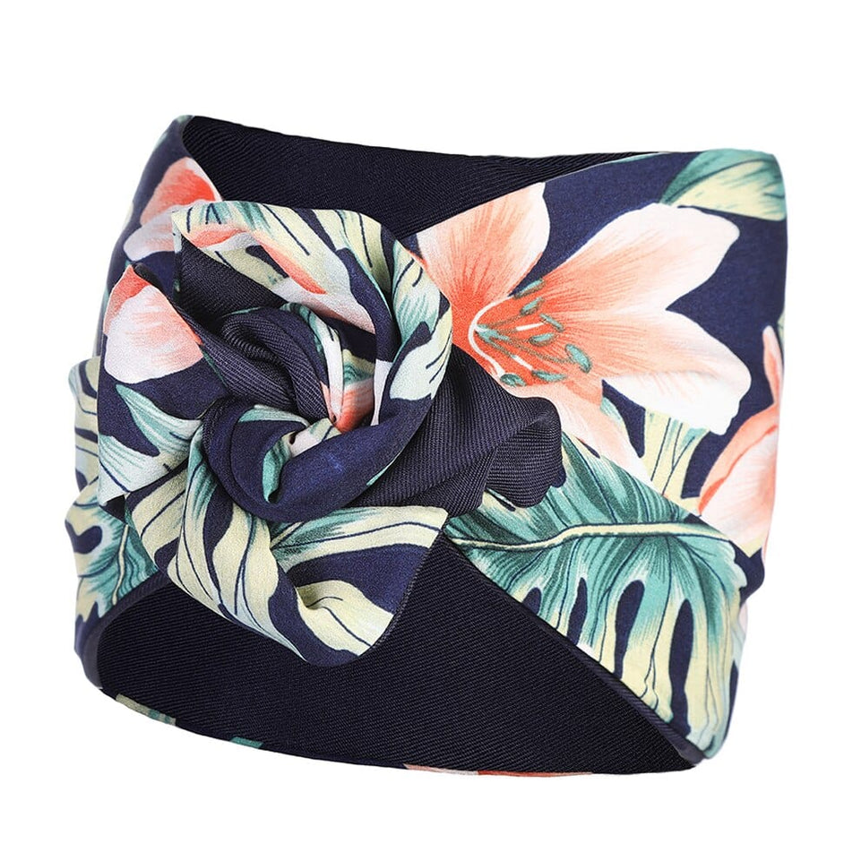 MOLANS New Floral Printing Elastic Bandana Wire Headband Knotted Fashion Tie Scarf Hairband Headdress for Women Hair Accessories