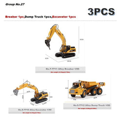 HUINA Alloy Diecast Excavator 1:50 Engineering Construction Model Bulldozer Metal Truck for Boys Birthday Gift Toy Cars