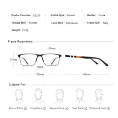 MERRYS DESIGN Men Luxury Square Glasses Frame Business Titanium Alloy Eyewear Acetate Legs Myopia Prescription Eyeglasses S2255