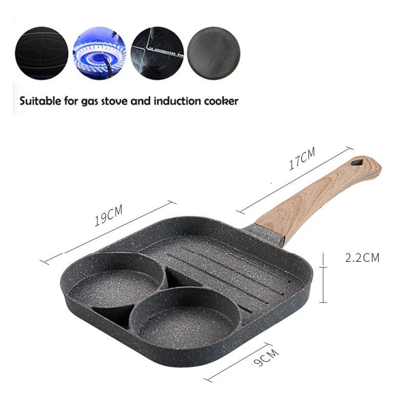 Four-hole Frying Pot Pan Thickened Omelet Pan Non-stick Egg Pancake Steak Pan Cooking Egg Ham Pans Breakfast Maker Cookware - Wowza