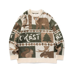 LAPPSTER-Youth Men Harajuku Moutain Winter Sweaters 2023 Pullover Mens Oversized Korean Fashions Sweater Women Vintage Clothes