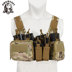 SINAIRSOFT CS Match Wargame TCM Chest Rig Airsoft Tactical Vest Military Gear Pack Magazine Pouch Holster Molle 500D Nylon Swat