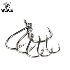 W.P.E Brand 1 pack Fishing Hook Size 7#-15# Barbed Hook High-Carbon Steel Single Circle Carp Fishhook Jig Tackle Accessories