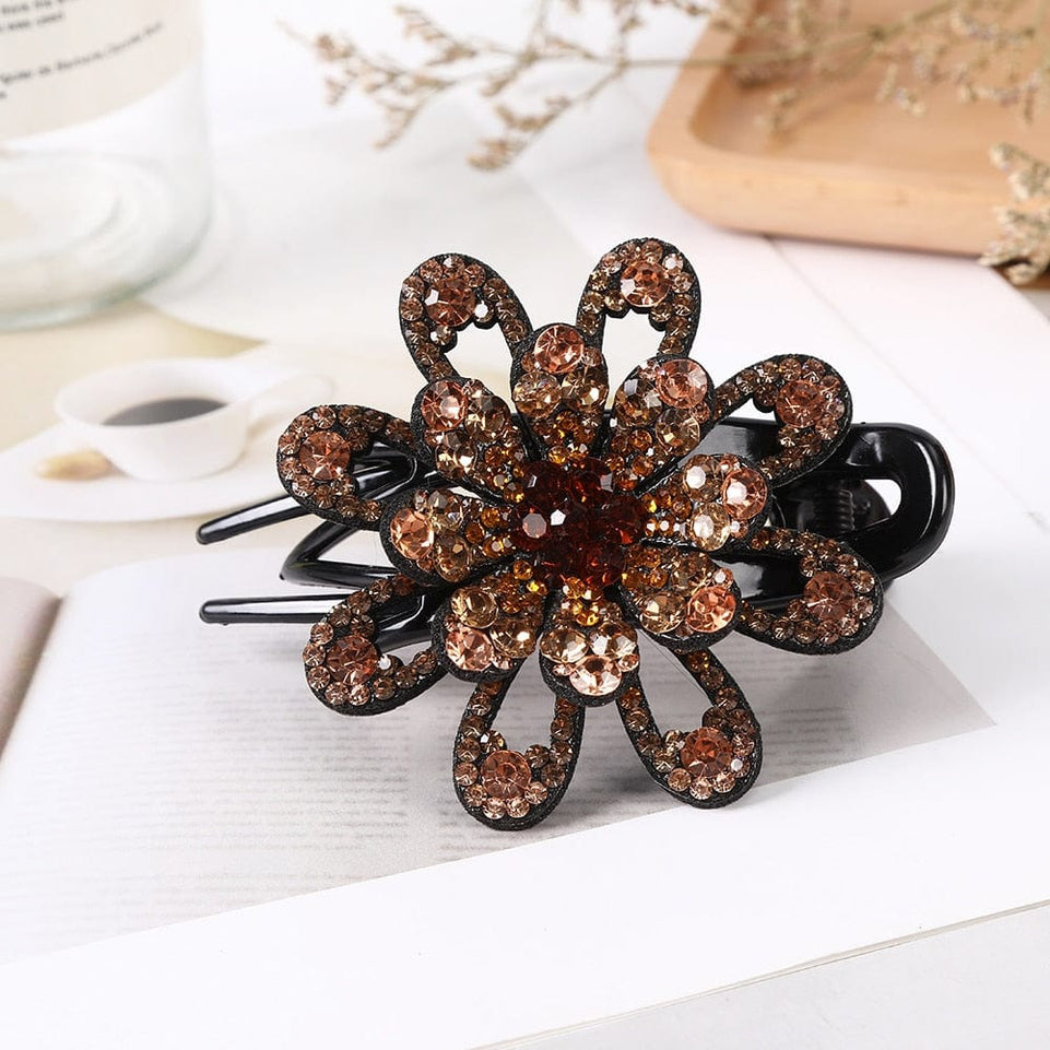 Rhinestone Hairpin Flower Leaf Butterfly Duckbill Hair Claws Retro Hair Clips Accessories For Women Shinning Ponytail Headwear