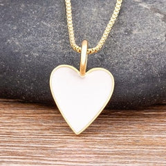 Romantic Heart Couple Necklace 5 Colors Simple Valentine's Day Sweater Chain Best Friend Lovers Wedding Party Gift Jewelry