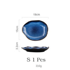 KINGLANG 1/2/4 Pcs Nordic Ceramic Food Dish Plate Household Pottery Irregular Dish Salad Platter Dish Dinnerware - Wowza