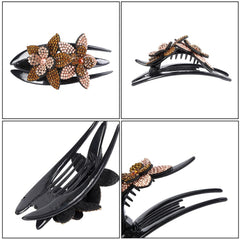 Rhinestone Hairpin Flower Leaf Butterfly Duckbill Hair Claws Retro Hair Clips Accessories For Women Shinning Ponytail Headwear